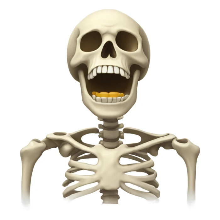 Skeleton with open jaw sticker