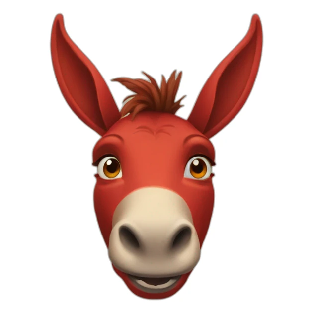 Red donkey from shrek with face tattoo sticker