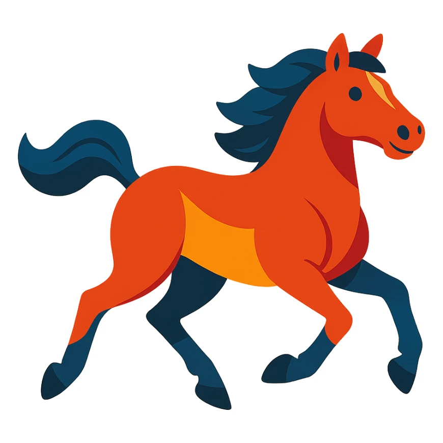 galloping horse sticker