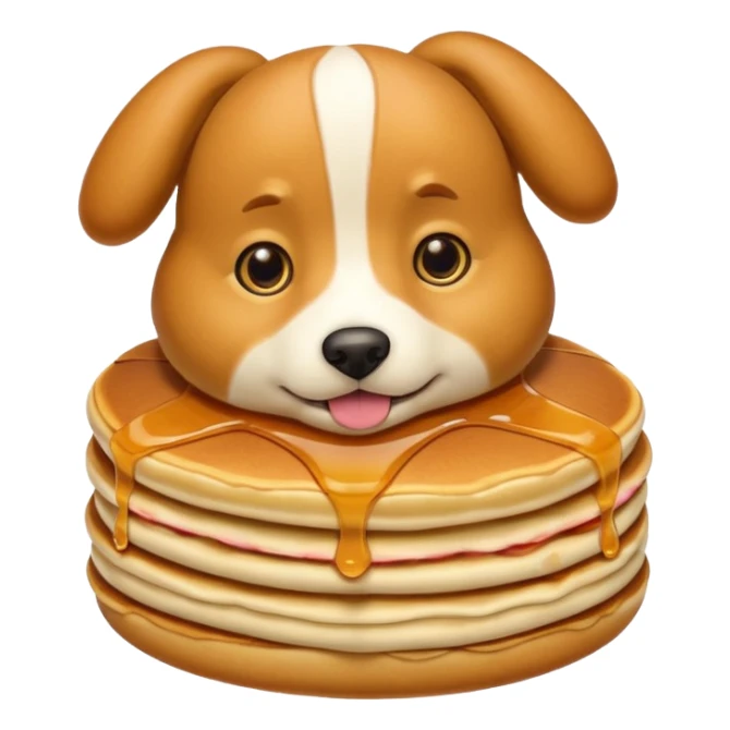 dog in the shape of pancake sticker