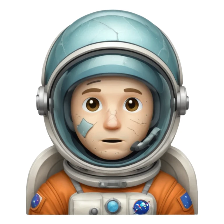 astronaut man with cracked glass helmet  sticker