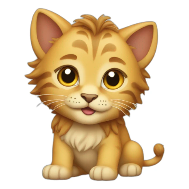Un petit chaton sur un lion sticker