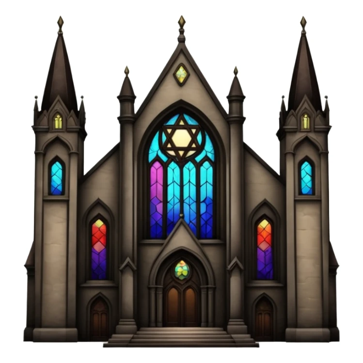 jewish synagogue temple in dark goth aesthetic style sticker