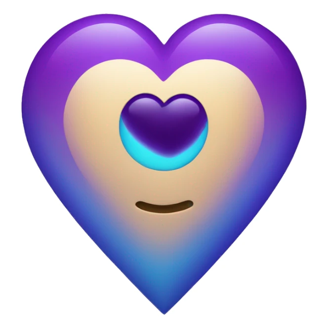 heart shape purple and blue Saturn planet sticker