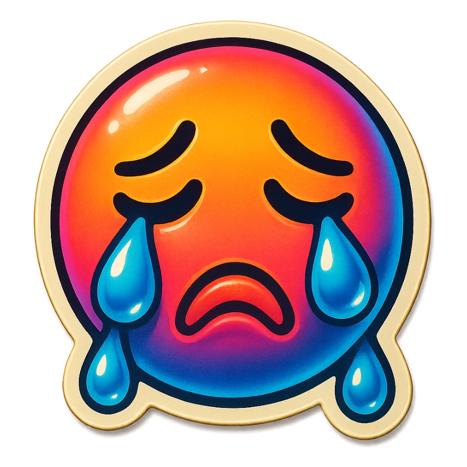 Crying Tears rolling down face 
Mouth Pout sticker