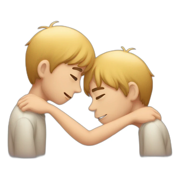 depressed sad boys huging eachother sticker