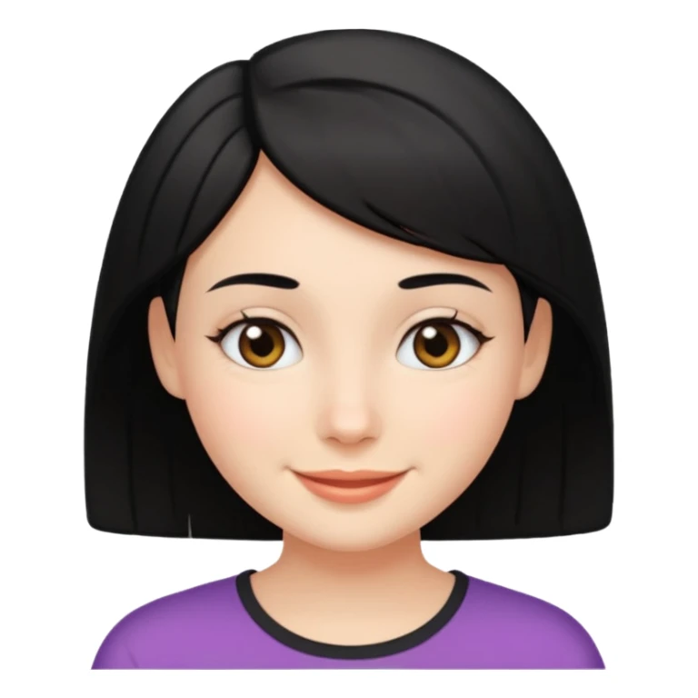 Menina Branca, com cabelo preto e curto, sem franja sticker