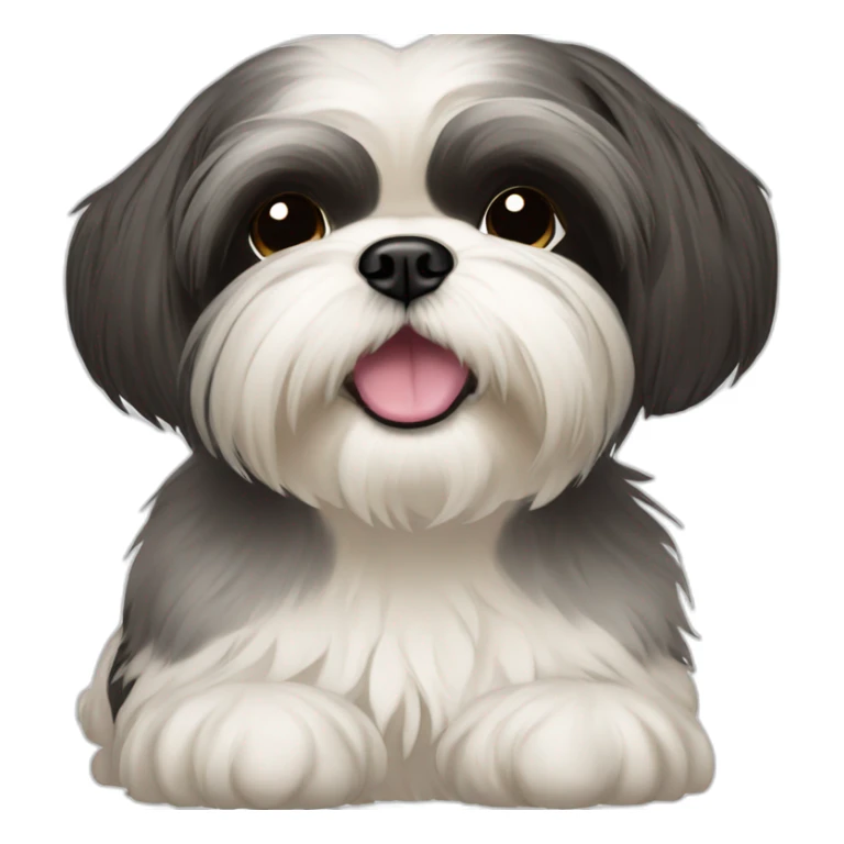 shih tzu with dark short hair sticker