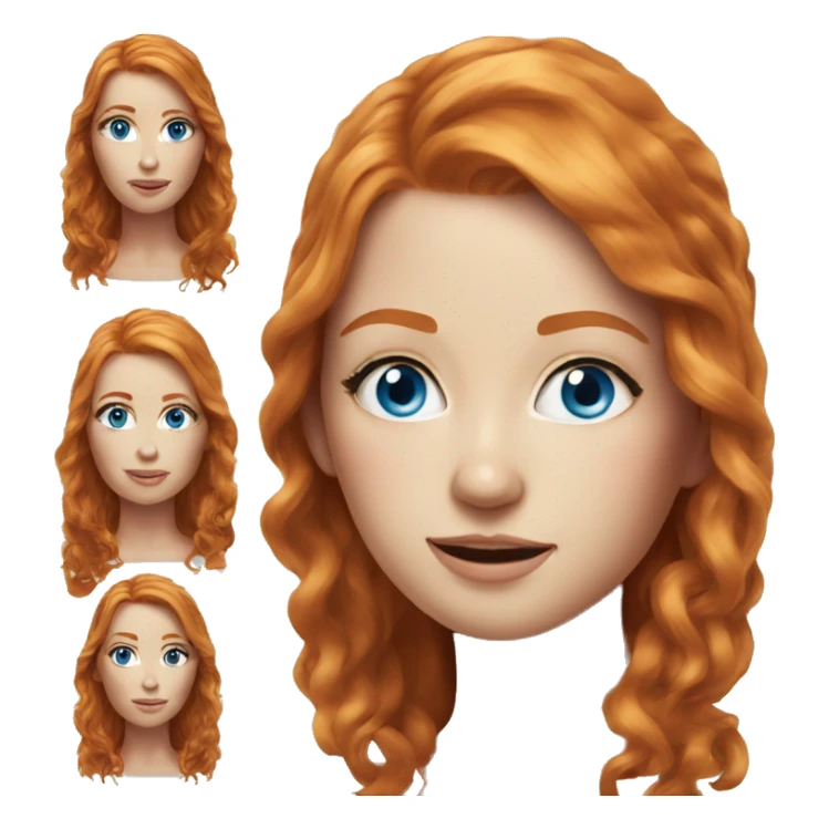 Hyper realistic, beautiful ginger woman with blue eyes and long hair sticker
