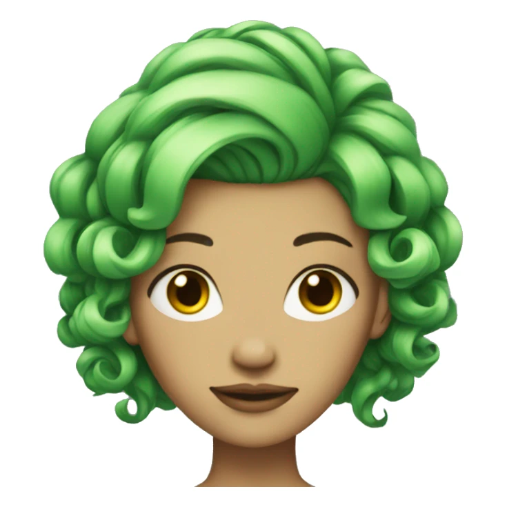woman green hairstyle art sticker