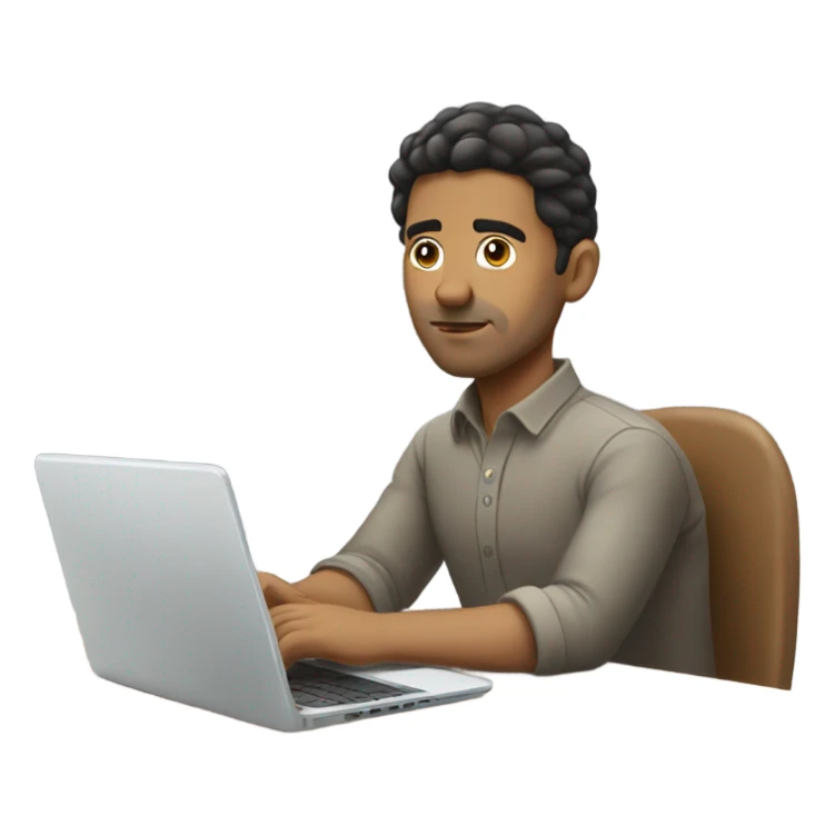 Working at my desk remotely from home Hispanic male sticker