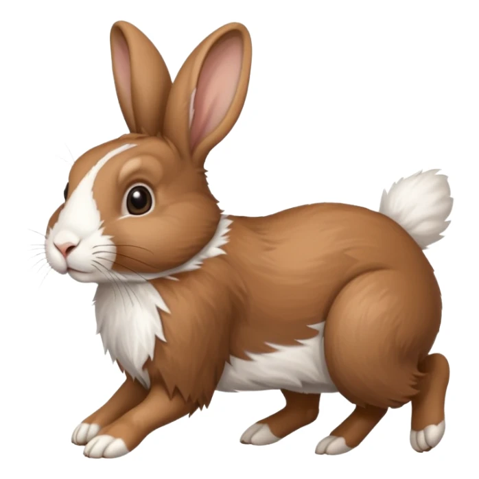 High resolution of a running farm rabbit sticker