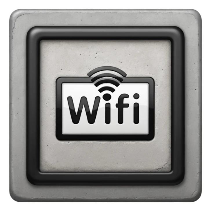 A Block saying "wifi" lying on a street in a quiet village sticker