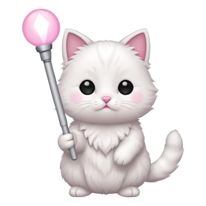 chibi cute cat holding a light stick sticker