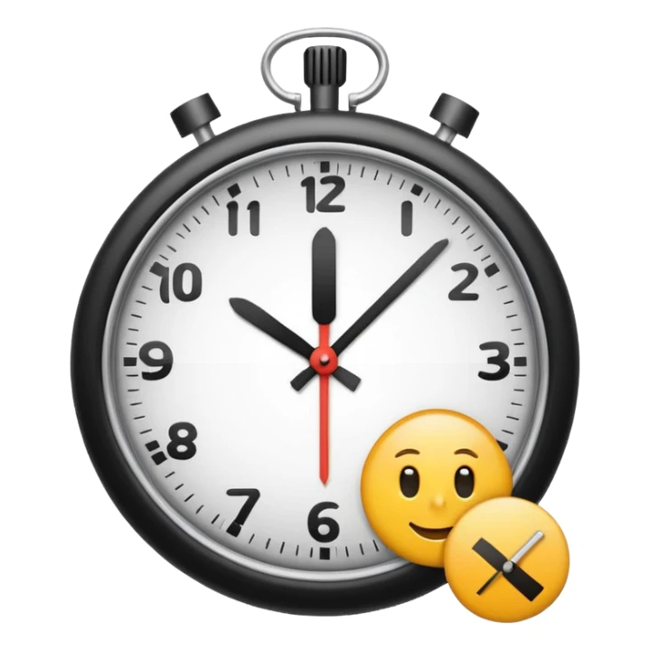 modern minimalistic emoji-style icon for 'What to Expect' in test preparation context, featuring a checklist, a clock, and a document symbolizing upcoming tasks and time management, simple, clear, educational use sticker