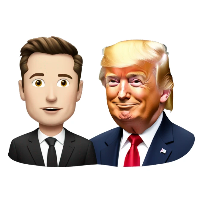 elon musk with donald trump  sticker