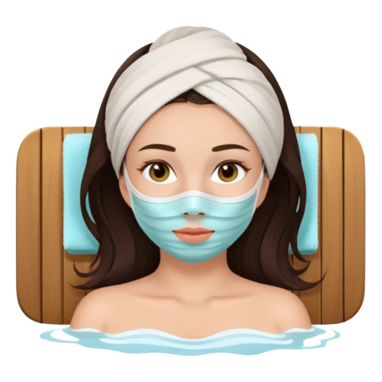 aesthetic brunette girl in spa face mask relaxe sticker