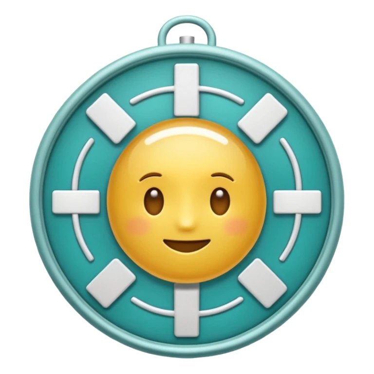 Emoji-style icon representing disease detection using a medical cross, scan frame, and health signal. Clean, friendly, rounded design, clear at small sizes, teal and white accents, no text, transparent background. sticker