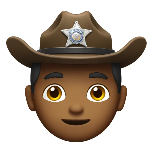 Police officer cowboy hat sticker