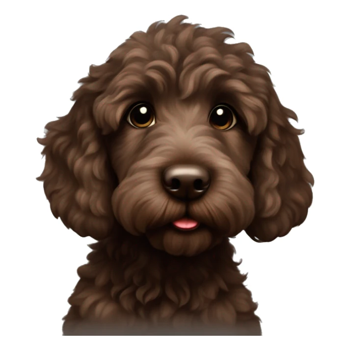 Dark brown Australian labradoodle puppy sticker