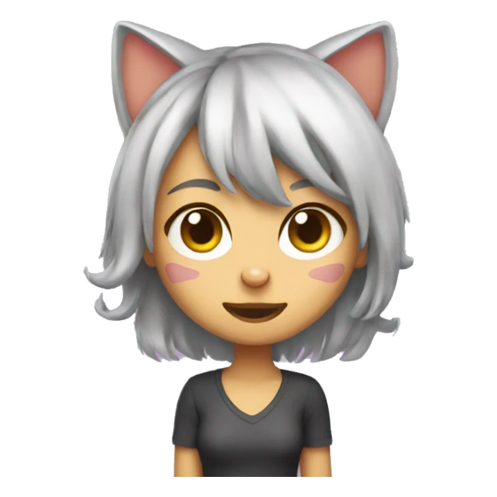 Silly cat girl sticker