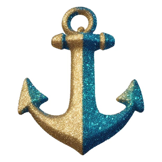 Shiny anchor made of glitter  sticker