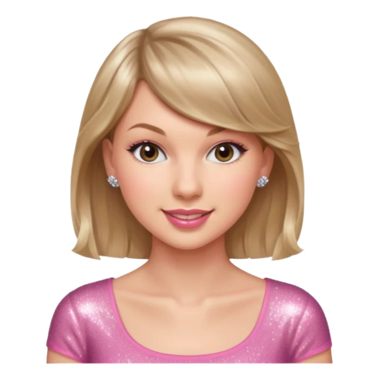 Taylor Swift smile in a sparkling pink top sticker