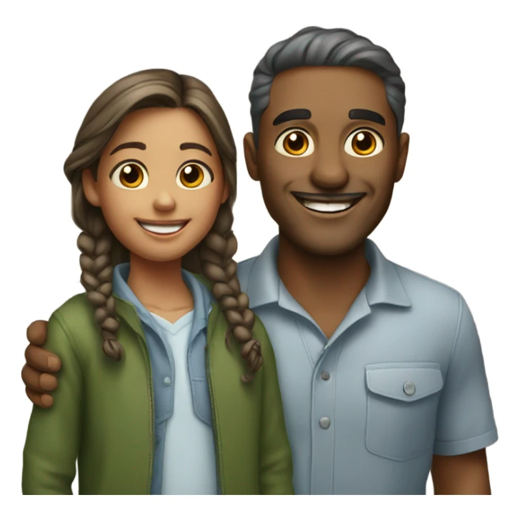 man and daughter sticker