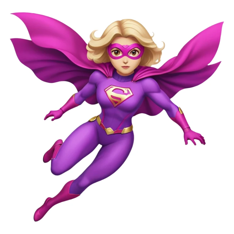 pink violet woman superhero flying sticker