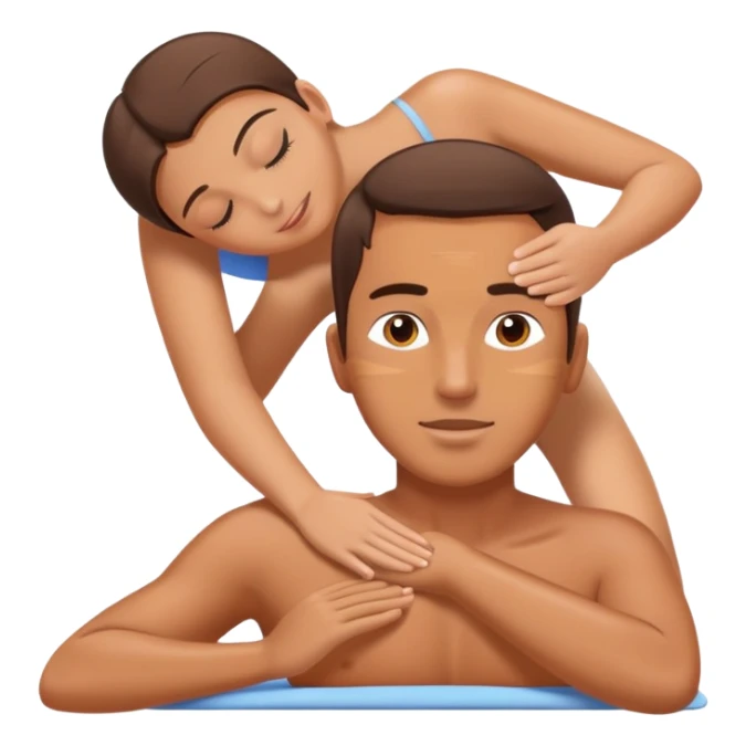 person getting a massage, relaxed face sticker
