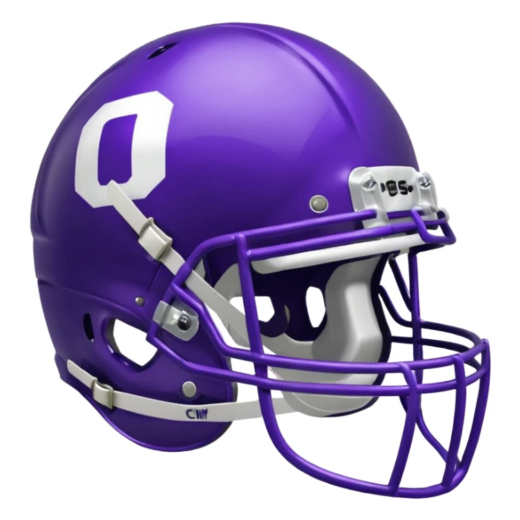 College football player helmet in perple color sticker