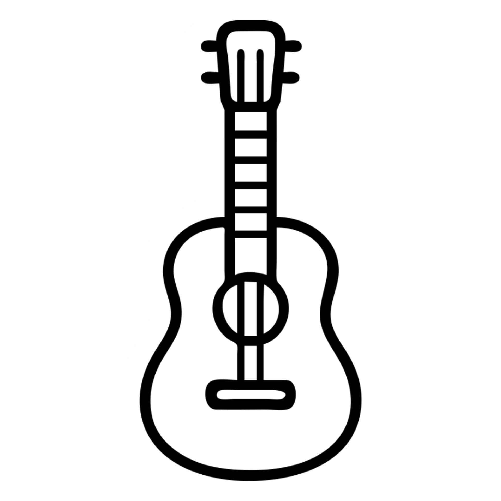 guitar icon, outlined style, clean lines, no fill, modern look sticker