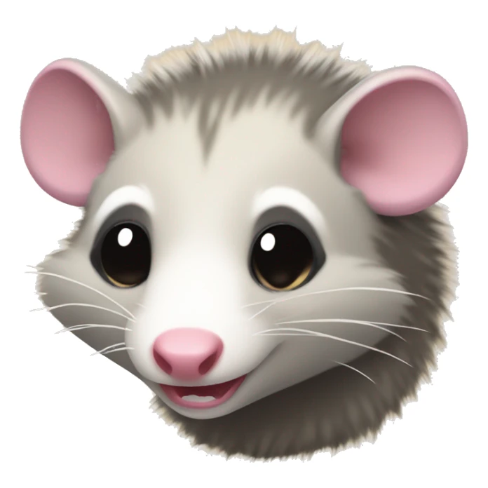 an opossum emoji facing the side and showing its body and tail sticker