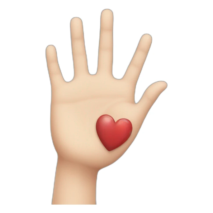 hand half of a heart sticker