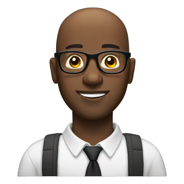 Bald black man with glasses sticker