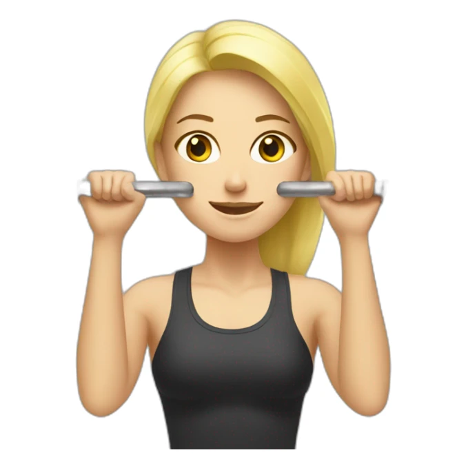 blonde Girl who is doing weight lifting sticker