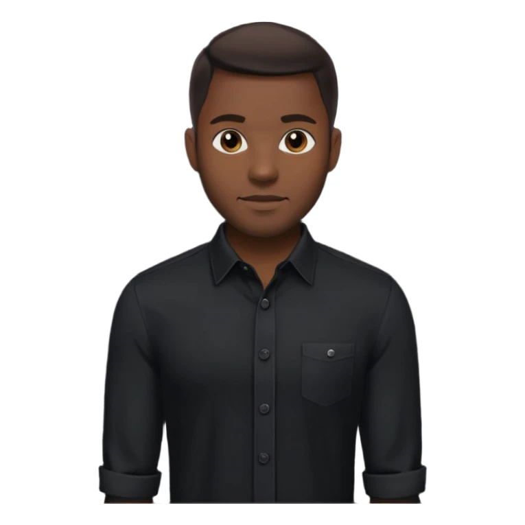 Handsome black man in a black button up shirt and black pants sticker