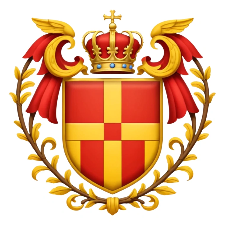 Simple yellow and red coat of arms sticker