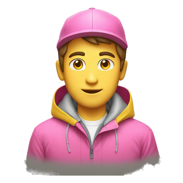 Preppy Guy in pink shirt and yellow rain jacket sticker