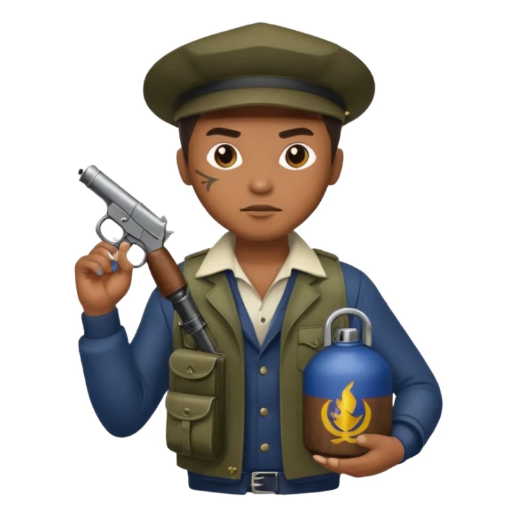 True brown style Filipino gangster while holding grenade  sticker