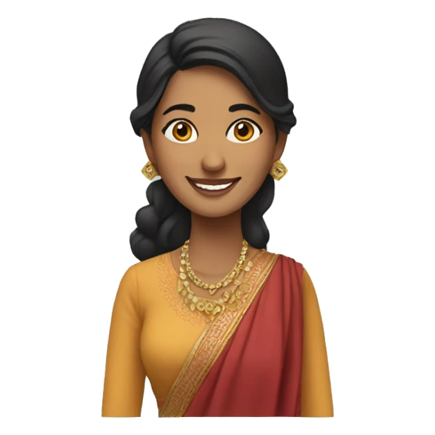 south asian woman smiling in traditional clothes sticker