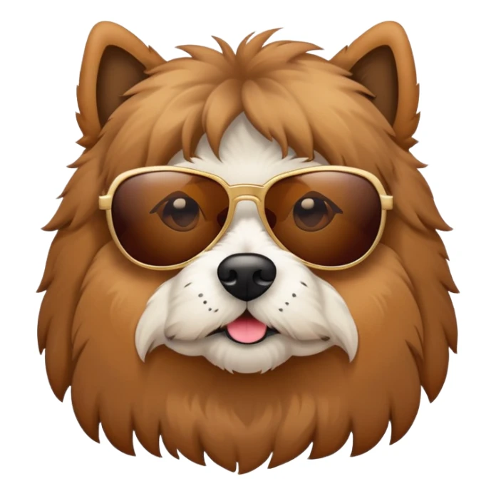 Shaggy dog with sunglasses  sticker