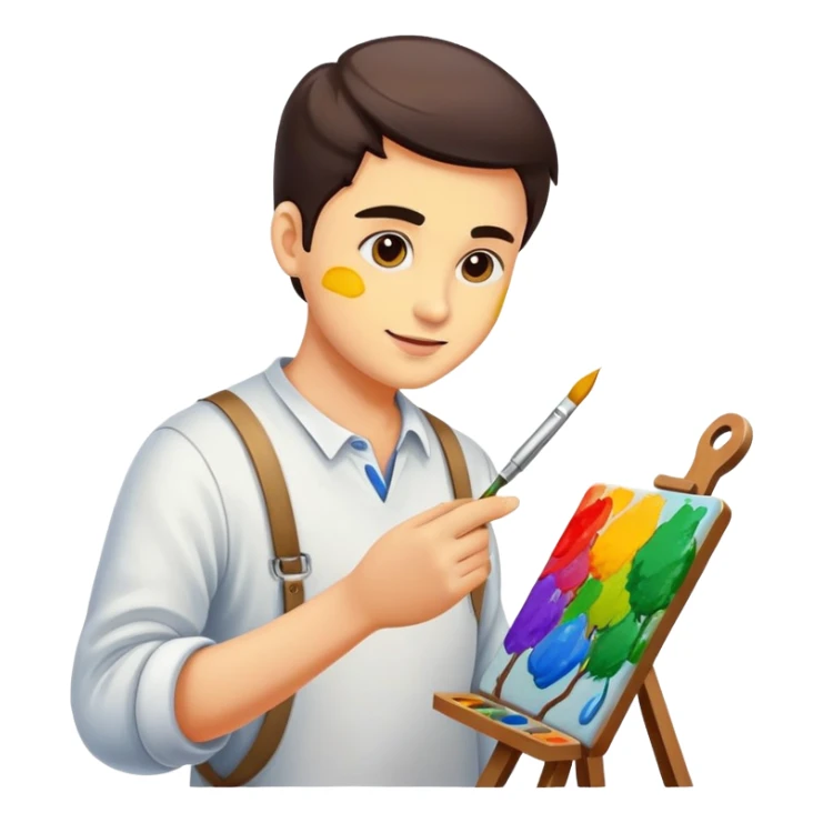 artist painting on canvas sticker