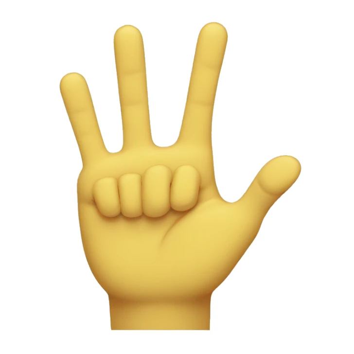 Yellow emoji all fingers down index and middle finger together up sticker