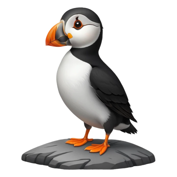 cute puffin standing on a rock sticker