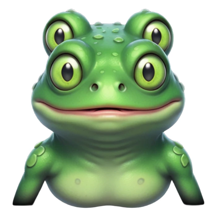 zombie frog portrait, head and shoulders only, slimy undead skin, glowing green eyes, funny creepy look, 3D cartoon, mobile game icon style, clean background, no text, no watermark
 sticker