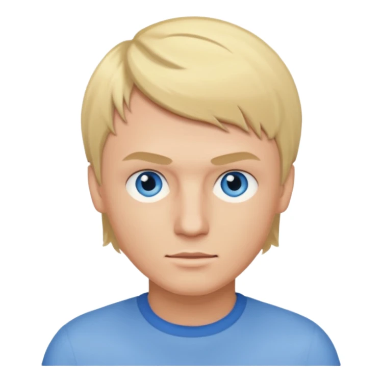 Nick Carter blue eyes, blonde bob cut hair sticker