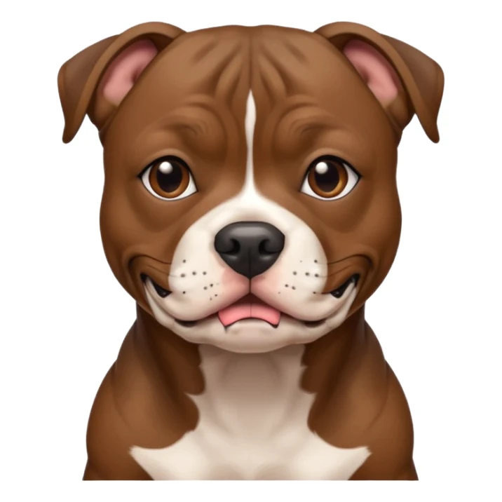 brown brindle dark mouth staffordshire bull terrier sticker