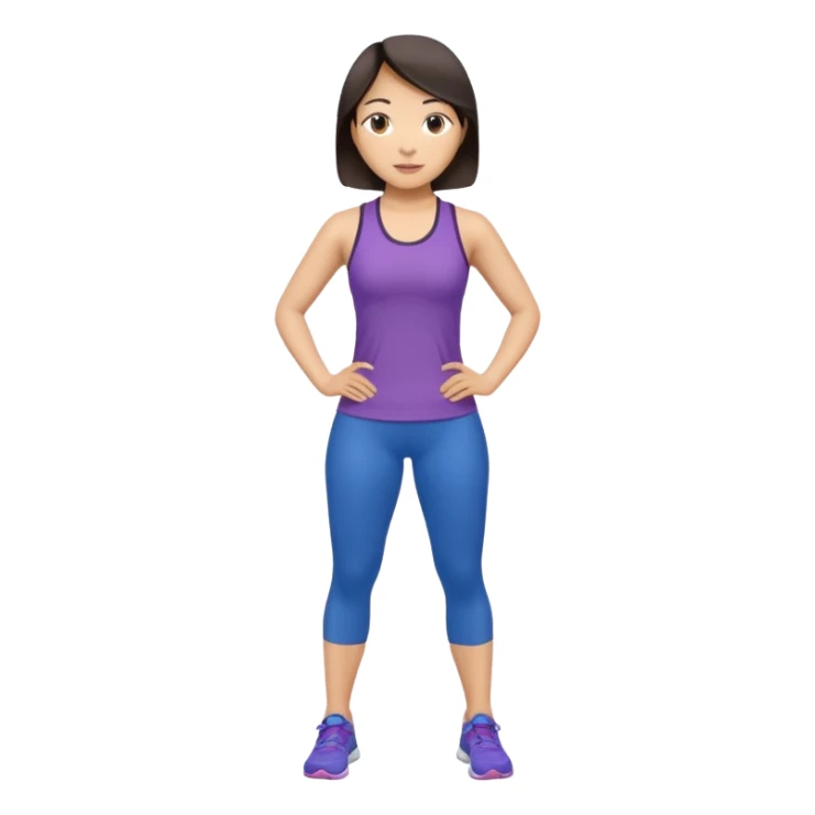 Asian women shining confident full body silm work out sticker