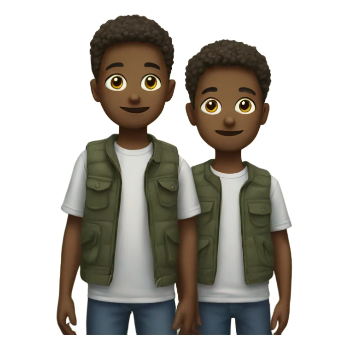 outdoor portrait of boy and boy sticker